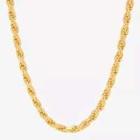 Made in Italy Mens 14K Gold Over Silver 20 Inch Rope Chain Necklace