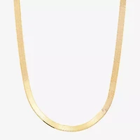 Made in Italy Womens 14K Gold Over Silver Inch Herringbone Chain Necklace