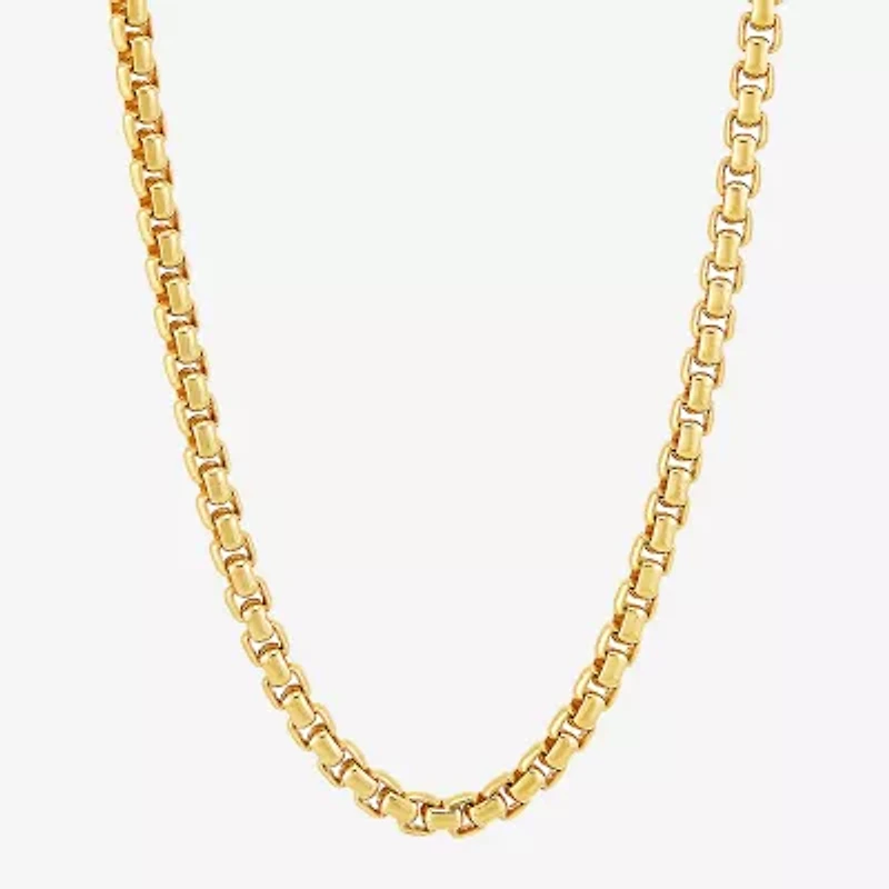 Made in Italy Unisex Adult 14K Gold Over Silver Inch Box Chain Necklace