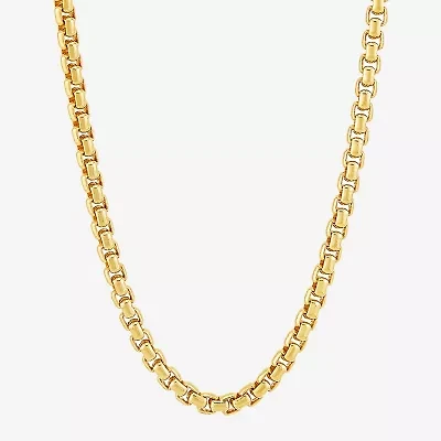 Made in Italy Unisex Adult 14K Gold Over Silver Inch Box Chain Necklace