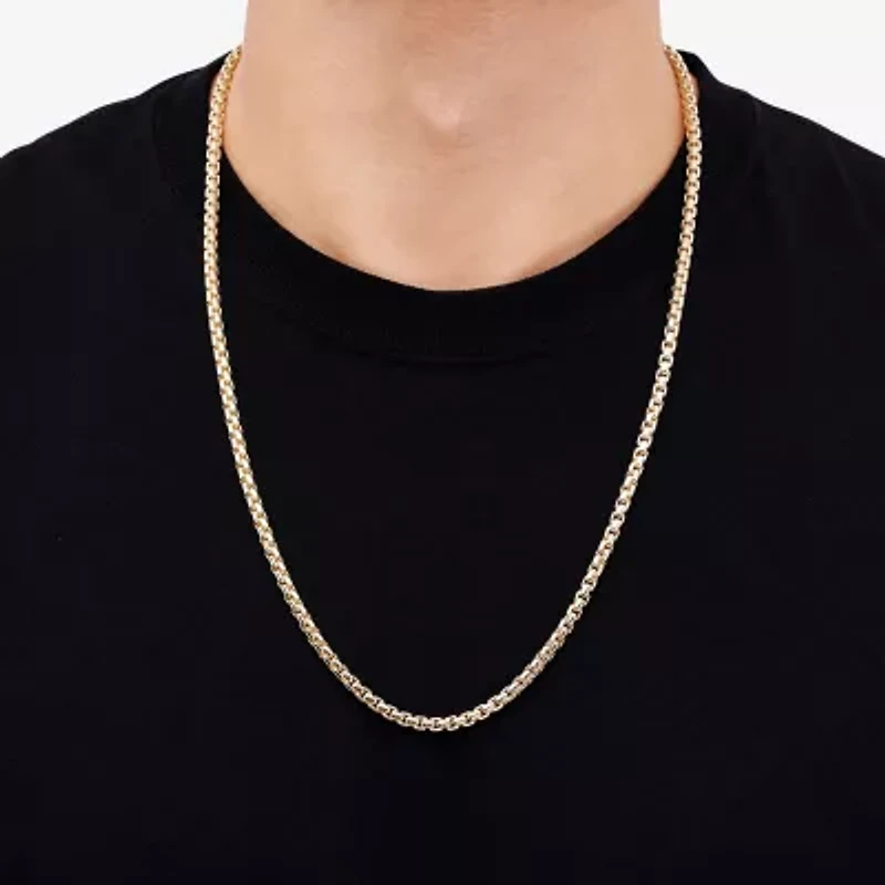 Made in Italy Unisex Adult 14K Gold Over Silver Inch Box Chain Necklace