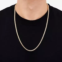 Made in Italy Unisex Adult 14K Gold Over Silver Inch Box Chain Necklace