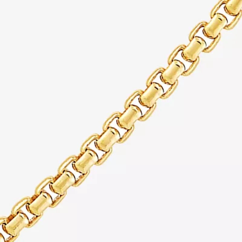 Made in Italy Unisex Adult 14K Gold Over Silver Inch Box Chain Necklace