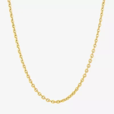 Made in Italy Unisex Adult 14K Gold Over Silver 22 Inch Cable Chain Necklace