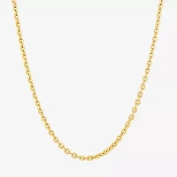 Made in Italy Unisex Adult 14K Gold Over Silver 22 Inch Cable Chain Necklace