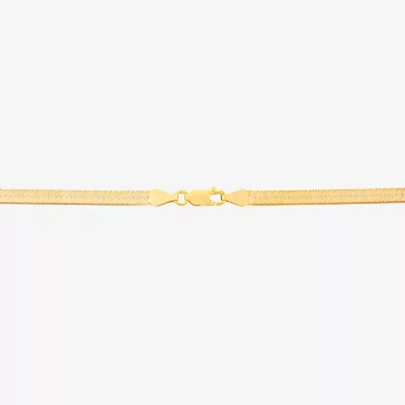 Made in Italy Womens 14K Gold Over Silver 20 Inch Herringbone Chain Necklace