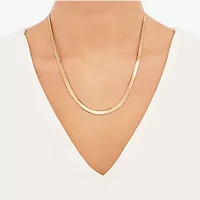 Made in Italy Womens 14K Gold Over Silver 20 Inch Herringbone Chain Necklace