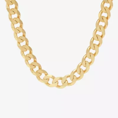 Made in Italy Mens 14K Gold Over Silver 22 Inch Curb Chain Necklace