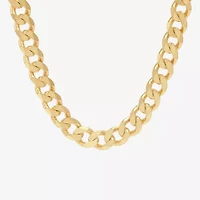 Made in Italy Mens 14K Gold Over Silver 22 Inch Curb Chain Necklace