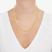 Made in Italy Unisex Adult 14K Gold Over Silver Inch Figaro Chain Necklace
