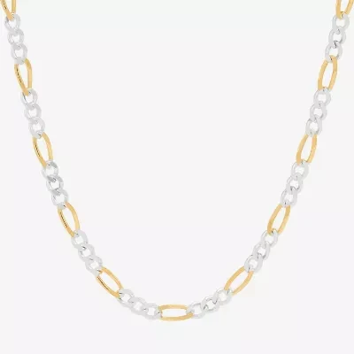 Made in Italy Unisex Adult 14K Gold Over Silver Inch Figaro Chain Necklace
