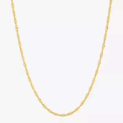 Made in Italy Womens 14K Gold Over Silver Inch Singapore Chain Necklace