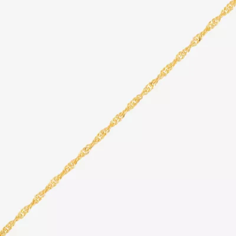 Made in Italy Womens 14K Gold Over Silver Inch Singapore Chain Necklace