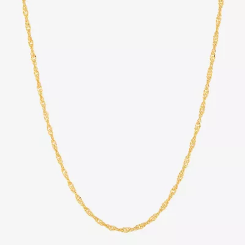 Made in Italy Womens 14K Gold Over Silver 20 Inch Singapore Chain Necklace