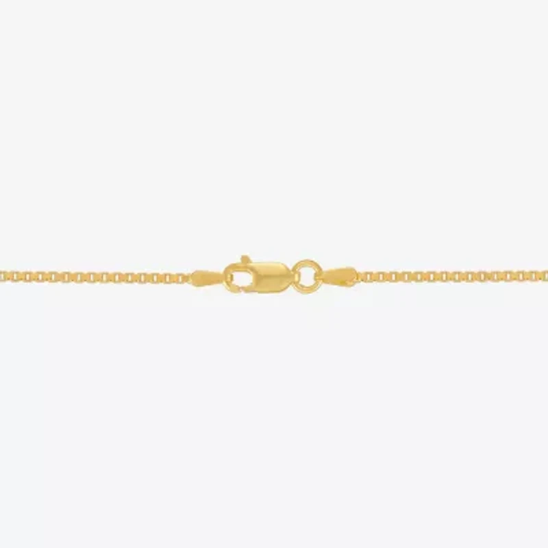 Made in Italy Womens 14K Gold Over Silver Inch Box Chain Necklace