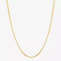 Made in Italy Womens 14K Gold Over Silver Inch Box Chain Necklace