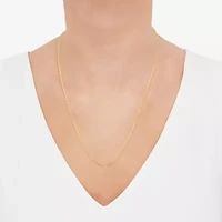 Made in Italy Womens 14K Gold Over Silver 22 Inch Box Chain Necklace