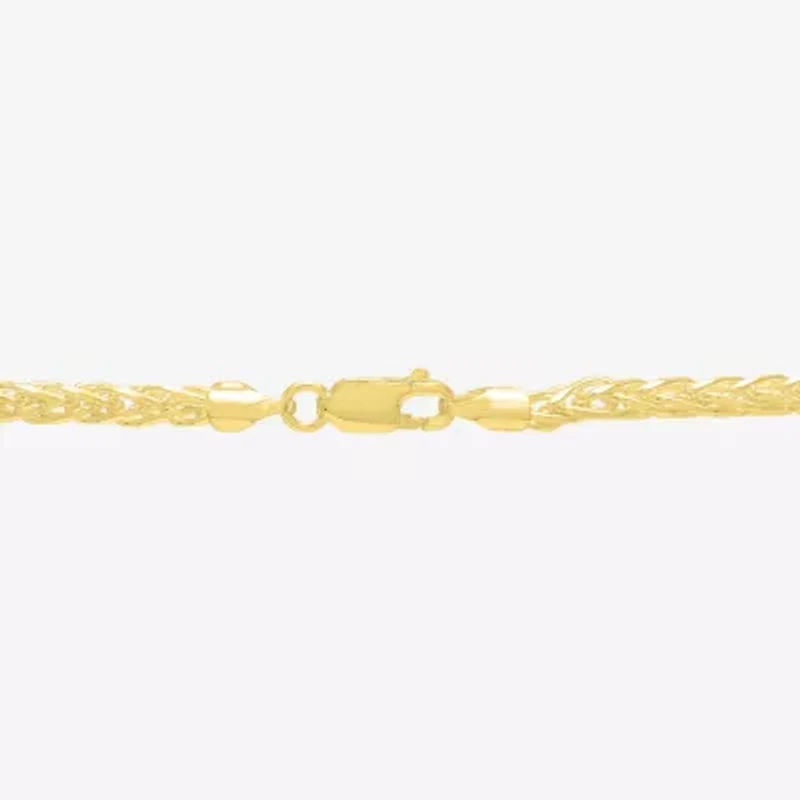 Made in Italy Womens 14K Gold Over Silver Inch Wheat Chain Necklace