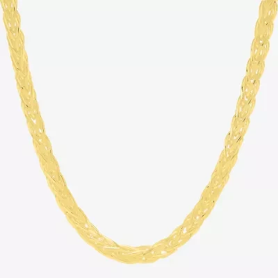 Made in Italy Womens 14K Gold Over Silver Inch Wheat Chain Necklace