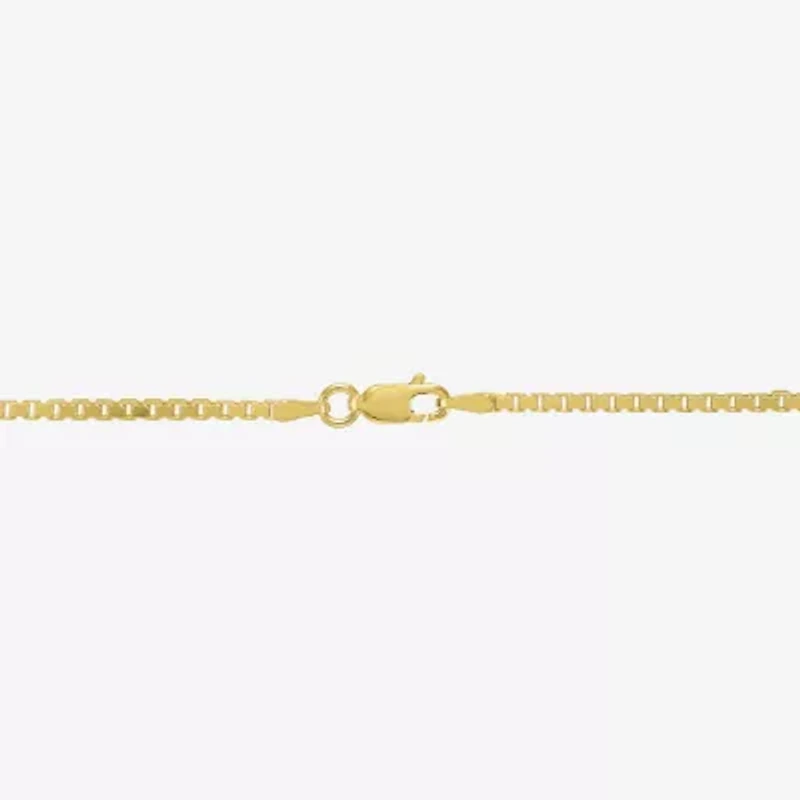 Made in Italy Unisex Adult 14K Gold Over Silver Inch Box Chain Necklace