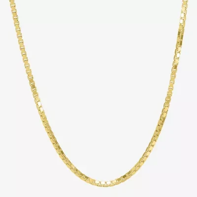 Made in Italy Unisex Adult 14K Gold Over Silver Inch Box Chain Necklace