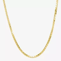 Made in Italy Unisex Adult 14K Gold Over Silver Inch Box Chain Necklace