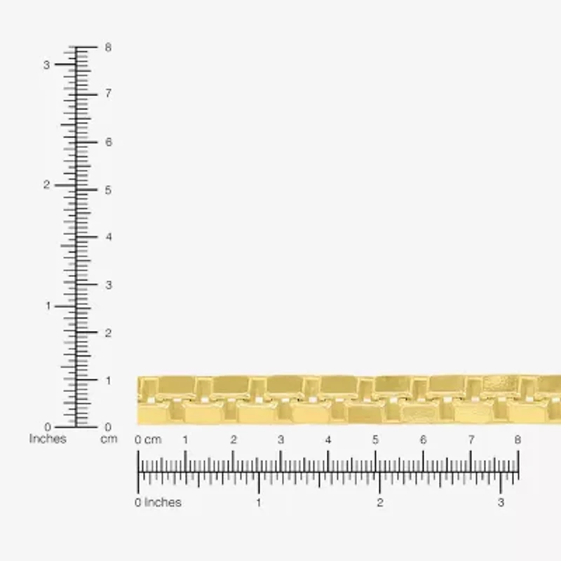 Made in Italy Unisex Adult 14K Gold Over Silver Inch Box Chain Necklace