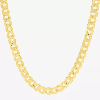 Made in Italy Womens 14K Gold Over Silver 22 Inch Curb Chain Necklace