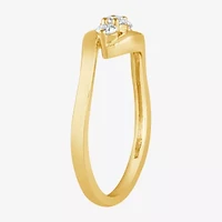 (G / Si1-Si2) Womens 1/4 CT. T.W. Lab Grown White Diamond 14K Gold Over Silver 3-Stone Cocktail Ring