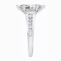 F / Vs2) Womens CT. T.W. Lab Grown White Diamond 10K Gold Marquise Side Stone Engagement Ring