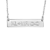 Personalized Couples Initials and Infinity Bar Pendant Necklace