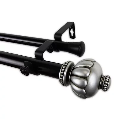 Rod Desyne Selma 1" Adjustable Double Curtain