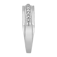 Mens 3MM 1/4 CT. T.W. Natural White Diamond 10K Gold Wedding Band