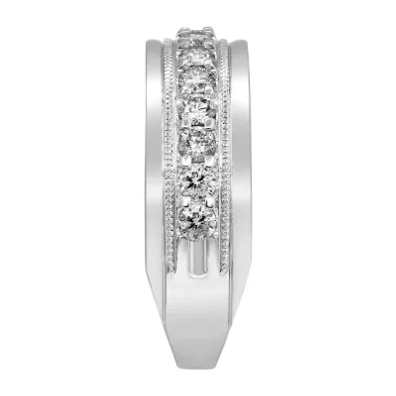 Mens 3MM 1 CT. T.W. Natural White Diamond 10K Gold Wedding Band