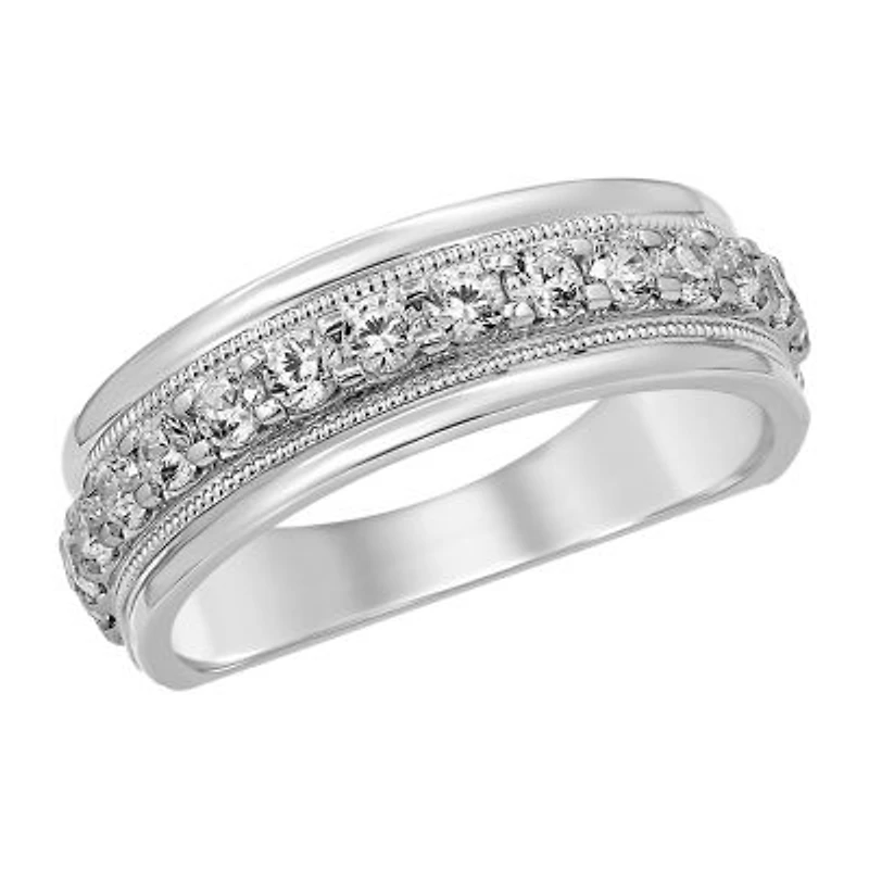 Mens 3MM 1 CT. T.W. Natural White Diamond 10K Gold Wedding Band
