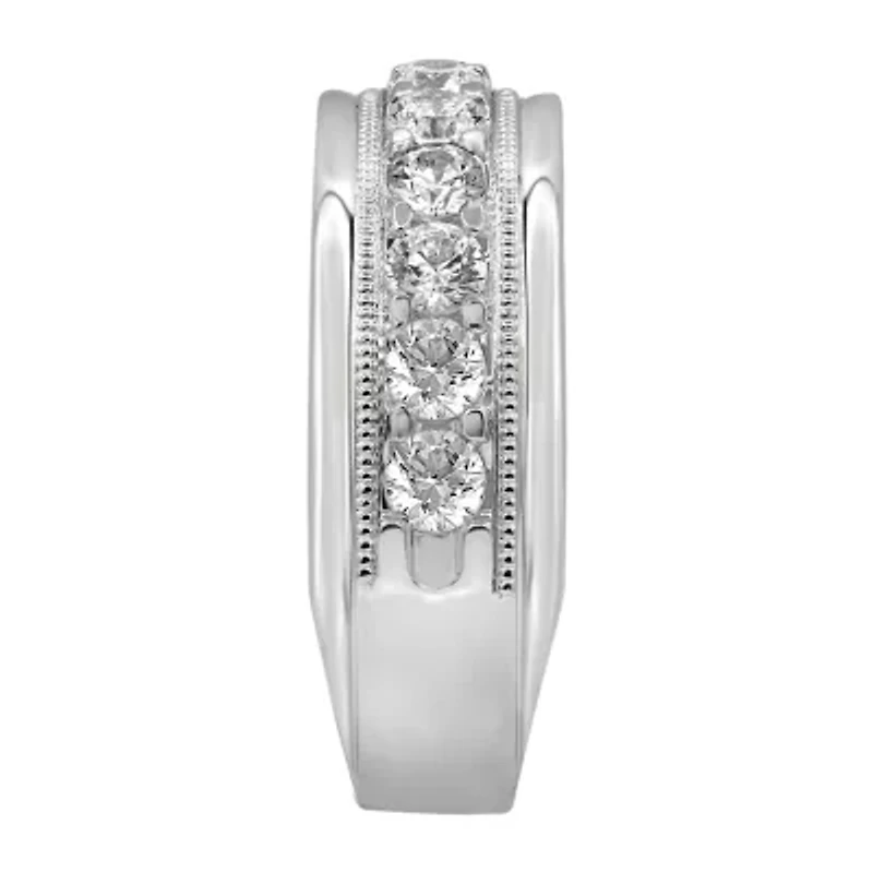 Mens 4.5MM 1 1/2 CT. T.W. Natural White Diamond 10K Gold Wedding Band
