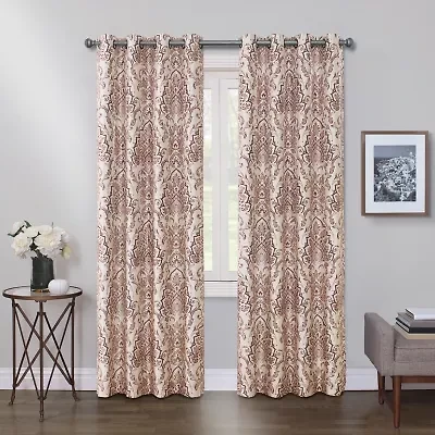 Max Blackout Mystique Print Grommet Top 100% Single Curtain Panel