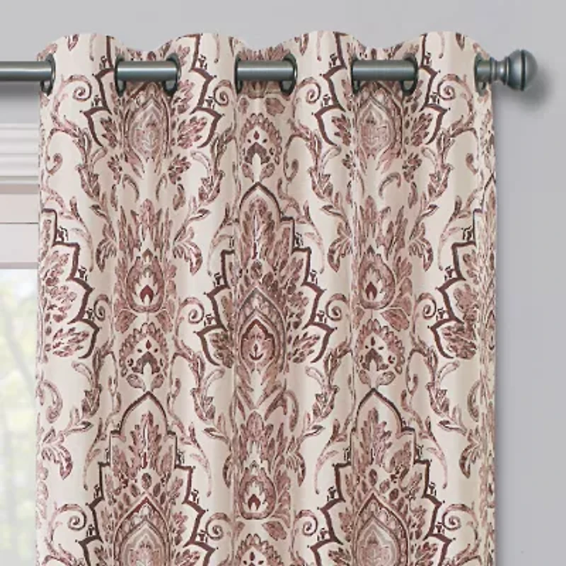 Max Blackout Mystique Print Grommet Top 100% Single Curtain Panel