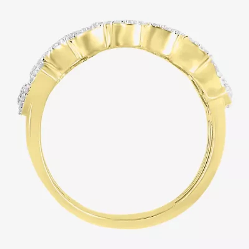 Mens 5/8 CT. Natural White Diamond 10K Gold Fashion Ring