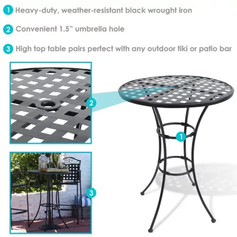 Weather Resistant Iron Side Table