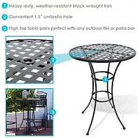 Weather Resistant Iron Side Table