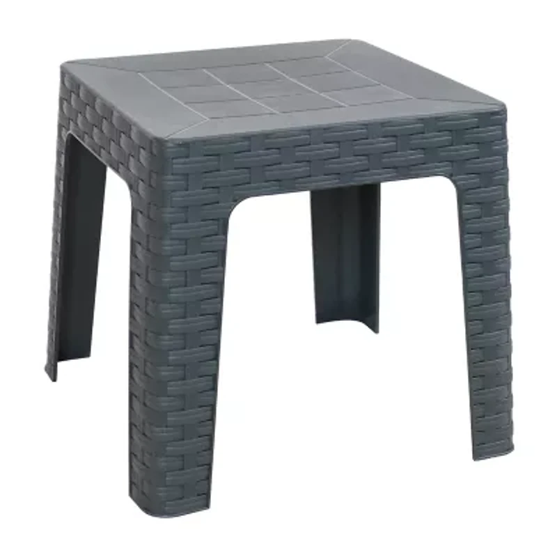 2pc Plastic Square Patio Side Table