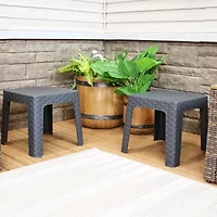 2pc Plastic Square Patio Side Table