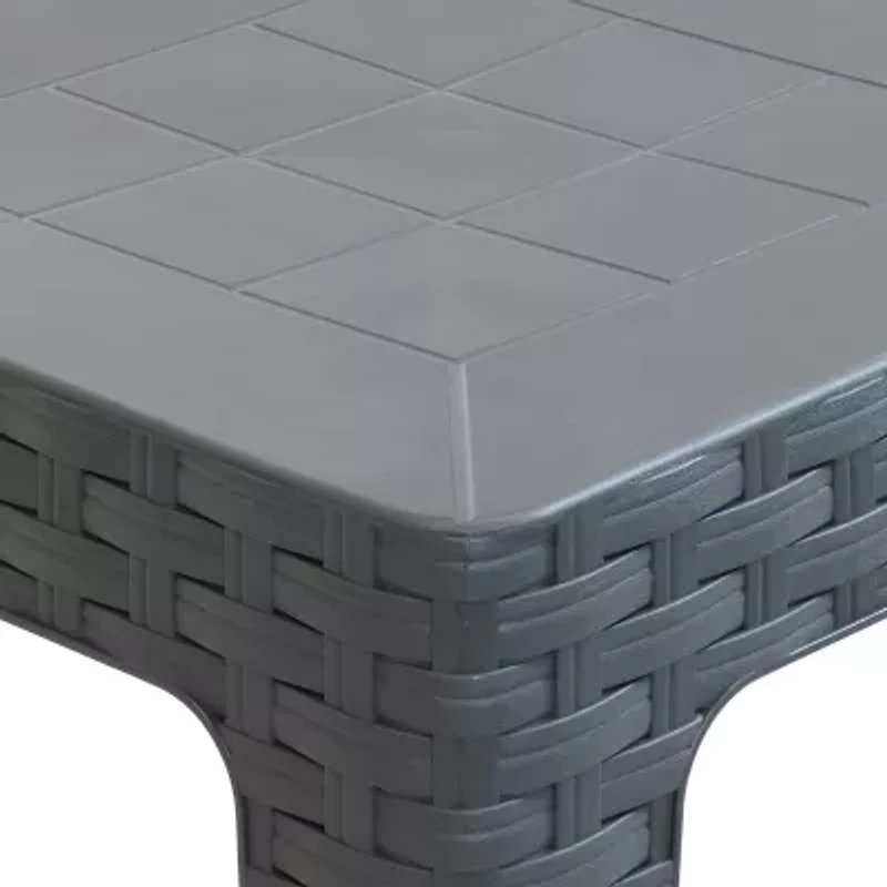 2pc Plastic Square Patio Side Table