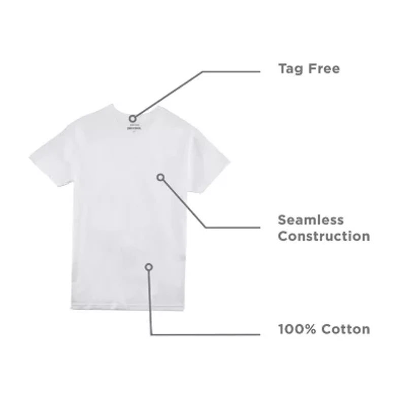 Stafford Heavyweight Mens 4 Pack Short Sleeve V Neck T-Shirt Big