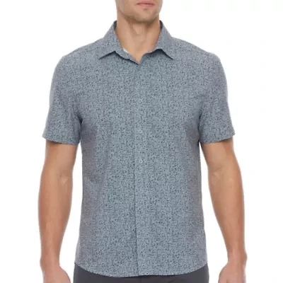 Stylus Big & Tall Mens Stretch Short Sleeve Button-Down Shirt