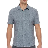 Stylus Big & Tall Mens Stretch Short Sleeve Button-Down Shirt