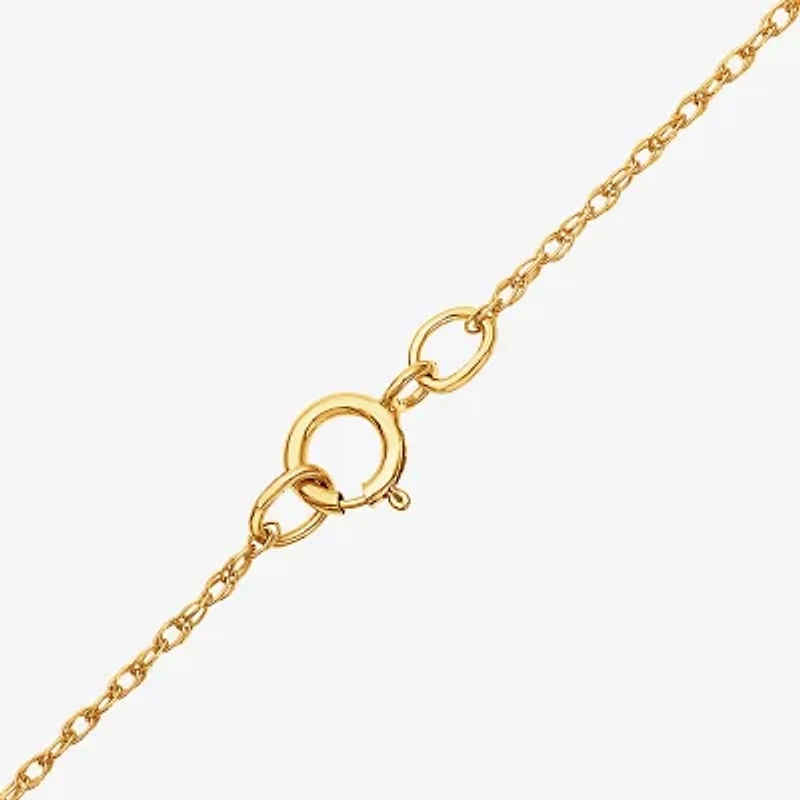 Disney Classics Girls Lab Created Cubic Zirconia 14K Gold 18 Inch Pendant Necklace