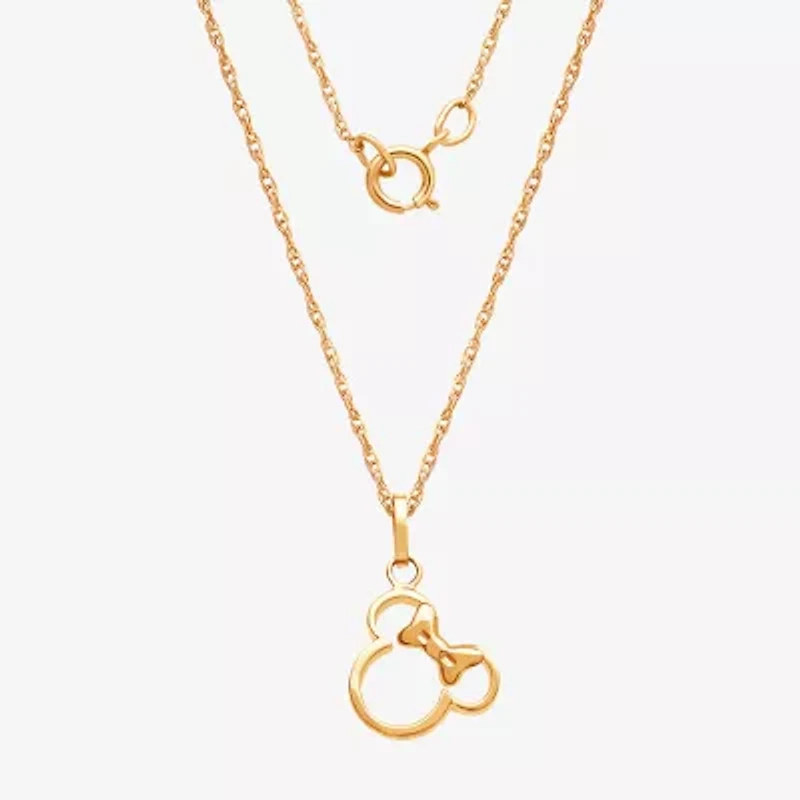 Disney Classics Girls 14K Gold 18 Inch Pendant Necklace