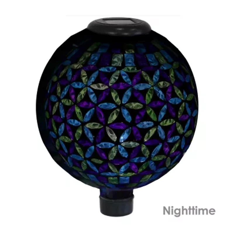 Net Health Shops Blooms Mosaic Gazing Globe - 10 Inch 2 pc. Glass Yard Art